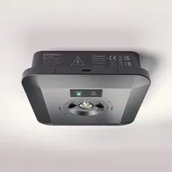 HOFTRONIC Fuga - LED Aufbaustrahler Quadratische Notbeleuchtung Schwarz - 3 Watt 280 Lumen - Wechselobjektiv - IP65 wasserdicht - 3-Stunden-Notfall-Akku (3300 mAh) - 6500K tageslichtweiß - Auto-Test-Funktion
