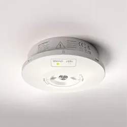 HOFTRONIC Fuga - LED Aufbaustrahler Rund Notbeleuchtung Weiß - 3 Watt 280 Lumen - Austauschbare Linse - IP65 wasserdicht - 3-Stunden-Akku (3300mAh)- 6500K tageslichtweiß