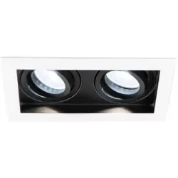 HOFTRONIC Durham - LED Einbaustrahler - Schwenkbar - 4 Watt 345 Lumen - 6500K tageslichtweiß - GU10 - Dimmbar - Viereckig - IP20 für Innenbereich - Weiß/Schwarz