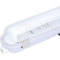 HOFTRONIC LED Wannenleuchte IP65 120 cm - 4000K - 12-18W 3600lm - 200lm/W - inkl. flimmerfreie LED-Röhren - koppelbar
