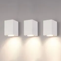 HOFTRONIC 3er Set Marion - LED Wandleuchten - 4 Watt 345 Lumen - 4000K Neutralweiß - GU10 - Dimmbar - IP64 Wasserdicht - Für innen und außen - Weiß