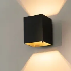 LUSENZ Cometa nero s - Rechteckige Wandleuchte mit mattschwarzer Beschichtung - Up- und Downlight