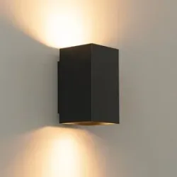 LUSENZ Cometa nero m - Rechteckige Wandleuchte mit mattschwarzer Beschichtung - Up- und Downlight