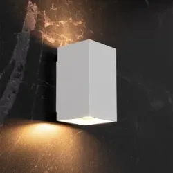 LUSENZ Cometa bianco - Rechteckige Wandleuchte mit mattweißer Beschichtung - Up- und Downlight