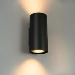 LUSENZ Giove nova - Zylindrische Wandleuchte mit mattschwarzer Beschichtung - Up- und Downlight
