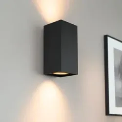 LUSENZ Cometa nova - Up- und Downlight - Rechteckige Wandleuchte mit mattschwarzer Beschichtung