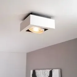 LUSENZ Castor bianco I - Quadratische Deckenleuchte mit schwenkbarem Strahler