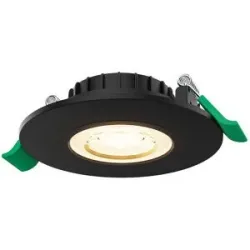 HOFTRONIC Terni Dimmbarer LED-Einbaustrahler - 6 Watt 570 Lumen - CCT Lichtfarbe einstellbar 2700K/4000K/6000K - Lochmaß 68 mm - Ultra Flach 25mm - Rund - IP44 Einbaustrahler Badezimmer - Schwarz
