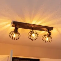 HOFTRONIC Petal - LED-Deckenleuchte - 3 Spots - E14-Fassung - Schwenkbar & drehbar - Schwarz
