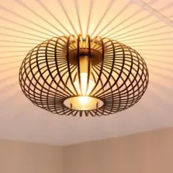 HOFTRONIC Cosmos - LED-Deckenleuchte - Dimmbar - E27-Fassung - Schwarz mit Gold