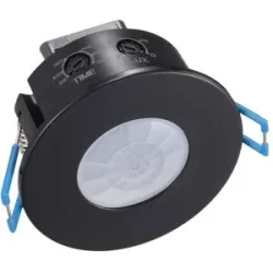 HOFTRONIC PIR-Bewegungsmelder mit Dämmerungsschalter - 360°-Erkennung - Reichweite 8 Meter - IP20 - Maximal 600 Watt - Unterputzmontage - Schwarz - 220-240 V