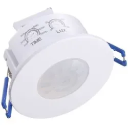 HOFTRONIC PIR-Bewegungsmelder mit Dämmerungsschalter - 360°-Erkennung - Reichweite 8 Meter - IP20 - Maximal 600 Watt - Unterputzmontage - Weiß - 220-240 V
