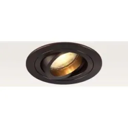 LUSENZ Einbaustrahler Ovaro bronzo scuro ? Durchmesser 92 mm ? Flach ? GU10-Fassung ? IP20 für den Innenbereich ? Bronze ? Mit Durchgangsverdrahtung