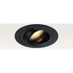 LUSENZ Einbaustrahler Ovaro notte nera ? Durchmesser 92 mm ? Flach ? GU10-Fassung ? IP20 für den Innenbereich ? Schwarz ? Mit Durchgangsverdrahtung