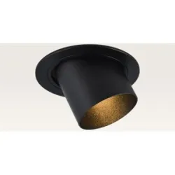 LUSENZ Einbaustrahler Gavira nero l ? Durchmesser 92 mm ? GU10-Fassung ? IP20 für den Innenbereich ? Schwarz ? Mit Durchgangsverdrahtung