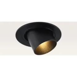 LUSENZ Einbaustrahler Gavira nero m ? Durchmesser 77 mm ? Mini GU10 (MR11) ? IP20 für den Innenbereich ? Schwarz ? Mit Durchgangsverdrahtung