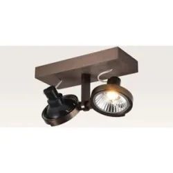 LUSENZ Deckenleuchte Telesto bronzo II ? AR111-Fassung ? IP20 für den Innenbereich ? Bronze ? Aluminium ? Doppelspot