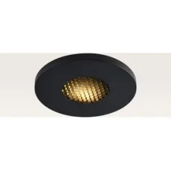 LUSENZ Einbaustrahler Ulvion nero nova ? Schnittgröße 60 mm ? GU10-Fassung ? IP54 spritzwassergeschützt für das Badezimmer ? Schwarz ? Mit Durchgangsverdrahtung