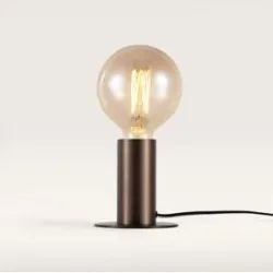 LUSENZ Albedo - Tischlampe Bronze Metall 12 cm - Tischlampe wohnzimmer - Minimalistisch design - E27 Fassung - Mit Ein/Aus-Schalter