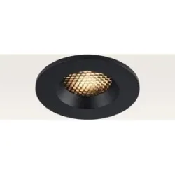 LUSENZ Einbaustrahler Juvano nero ? Einbautiefe 27 mm ? GU10-Fassung ? IP54 spritzwassergeschützt für das Badezimmer ? Schwarz ? Mit Durchgangsverdrahtung ? Wabenstruktur