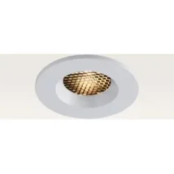 LUSENZ Einbaustrahler Juvano bianco ? Einbautiefe 27 mm ? GU10-Fassung ? IP54 spritzwassergeschützt für das Badezimmer ? Weiß ? Mit Durchgangsverdrahtung ? Wabenstruktur