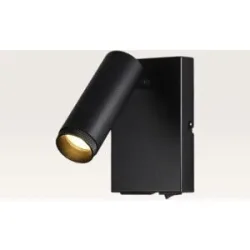 LUSENZ Wandleuchte Lendro nero ? Mini GU10 (MR11) ? Zylinderförmiger Spot ? Minimalistisches Design ? IP20 für den Innenbereich