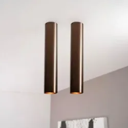 LUSENZ 2x Canopus bronzo l - Zylindrischer Aufbaustrahler mit gebürsteter Bronzebeschichtung