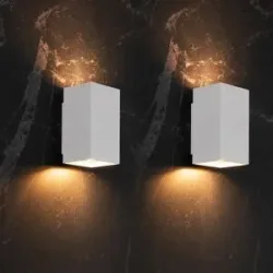 LUSENZ 2x Cometa bianco - Rechteckige Wandleuchte mit mattweißer Beschichtung - Up- und Downlight