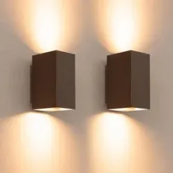 LUSENZ 2x Cometa bronzo m - Rechteckige Wandleuchte mit gebürsteter Bronzebeschichtung - Up- und Downlight
