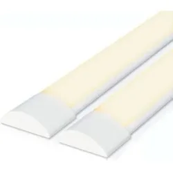 HOFTRONIC 2er Set LED Lichtleiste 120cm - 40W 5600lm (140lm/w) - Ultra Flach 2,9 cm - 3000K warmweiß - Ersetzt 330W - Samsung SMD LED Chips - Flimmerfrei - IP20 staubdicht - Deckenleuchte - LED Batten