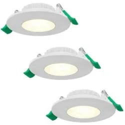 HOFTRONIC 3er Set Terni Dimmbarer LED-Einbaustrahler - 6 Watt 570 Lumen - Einstellbare CCT-Lichtfarbe 2700K/4000K/6000K - Geringe Einbautiefe 25mm - Rund - IP44 Badezimmer Einbaustrahler - Weiß
