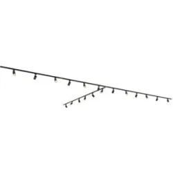 HOFTRONIC Taros LED Schienensysteme-Paket - T-Form - 6 x 1,5 m Schiene - 18 Schienenstrahler - ohne Lichtquelle - IP20 - modular - 230 V