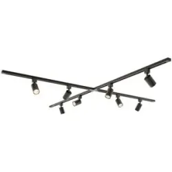 HOFTRONIC Taros LED Schienensysteme-Paket - X-Form - 4 x 1 m Schiene - 8 Schienenstrahler - ohne Lichtquelle - IP20 - modular - 230 V