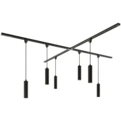 HOFTRONIC Taros LED Schienensysteme-Paket - X-Form - 4 x 1 m Schiene - 6 Pendelleuchte - ohne Lichtquelle - IP20 - modular - 230 V