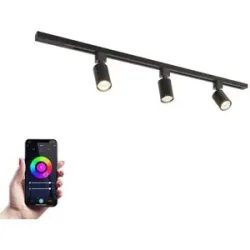 HOFTRONIC Taros LED Schienensysteme-Paket - Recht - 1 m Schiene - 3 Schienenstrahler - Inkl. RGBWW GU10 - IP20 - modular - 230 V