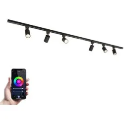 HOFTRONIC Taros LED Schienensysteme-Paket - Recht - 2x 1 m Schiene - 6 Schienenstrahler - Inkl. RGBWW GU10 - IP20 - modular - 230 V