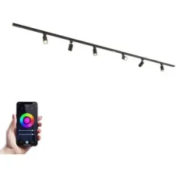HOFTRONIC Taros LED Schienensysteme-Paket - Recht - 2x 1,5 m Schiene - 6 Schienenstrahler - Inkl. RGBWW GU10 - IP20 - modular - 230 V