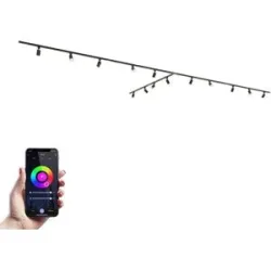 HOFTRONIC Taros LED Schienensysteme-Paket - T-Form - 4x 1,5 m Schiene - 2x 1 m Schiene - 14 Schienenstrahler - Inkl. RGBWW GU10 - IP20 - modular - 230 V