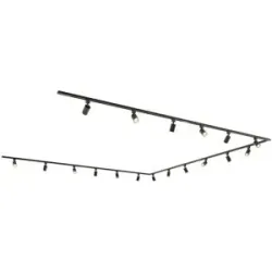 HOFTRONIC Taros LED Schienensysteme-Paket - U-Form - 6 x 1,5 m Schiene - 18 Schienenstrahler - Inkl. 2700K GU10 - IP20 - modular - 230 V