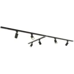 HOFTRONIC Taros LED Schienensysteme-Paket - T-Form - 3 x 1 m Schiene - 6 Schienenstrahler - Inkl. 2700K GU10 - IP20 - modular - 230 V
