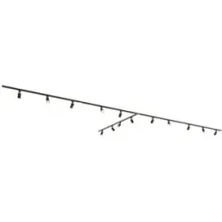 HOFTRONIC Taros LED Schienensysteme-Paket - T-Form - 4x 1,5 m Schiene - 2x 1 m Schiene - 14 Schienenstrahler - Inkl. 2700K GU10 - IP20 - modular - 230 V