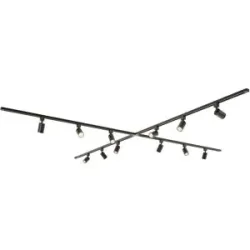 HOFTRONIC Taros LED Schienensysteme-Paket - X-Form - 4x 1,5 m Schiene - 12 Schienenstrahler - Inkl. 2700K GU10 - IP20 - modular - 230 V