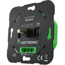 HOFTRONIC LED Schaltdimmer 0,5-160W ? Dimmer Schalter 230V ? Phasenabschnittdimmer ? Wechselschaltung geeignet ? Dimmbarer Lichtschalter ? LED Drehdimmer
