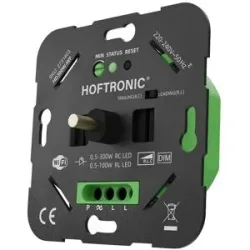 WLAN LED-Unterputz-Drehdimmer ? 0,5?300 W ? Ohne Nullleiter ? Phasenanschnitt & Phasenabschnitt ? Wechselschaltung ? HOFTRONIC-App (Tuya)