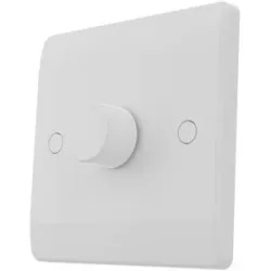 HOFTRONIC UK LED-Dimmer mit Drehknopf - 3-160 W - Phasenanschnitt- und abschnitt - Für britische Wandboxen ? Einschließlich Abdeckmaterial - Wechselschaltung (Two-Way-1-Gang)