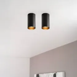 LUSENZ 2x Canopus nero s - Zylindrischer Aufbaustrahler mit mattschwarzer Beschichtung