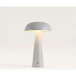 LUSENZ Oryllo - Pilzlampe Weiß 30 cm - Tischleuchte Wohnzimmer - Glasschirm - Dimmbar - USB-C - Modern Design - 3000K/4500K/6500K
