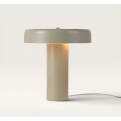 LUSENZ Arcene - Retro Tischlampe Weiß Metall 30 cm - Schreibtischlampe - Offwhite beschichtetes Metall - E14 Fassung - Mit Ein/Aus-Schalter