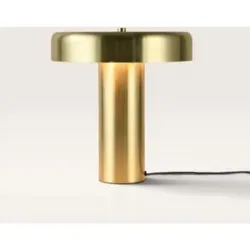 LUSENZ Arcene - Retro Tischlampe Gold Metall 30 cm - Schreibtischlampe - Gold beschichtetes Metall - E14 Fassung - Mit Ein/Aus-Schalter