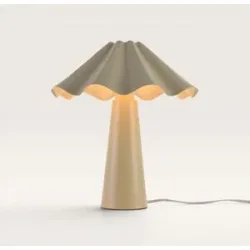 LUSENZ Falisse - Tischlampe Weiß 40 cm - Schreibtischlampe - Minimalistische tischlampe - Beschichtetes Metall - Offwhite - E14 Fassung - Mit Ein/Aus-Schalter